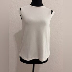 ZARA White Bouclé Textured Knit Sleeveless Tank Top | Minimalist Chic Summer Top